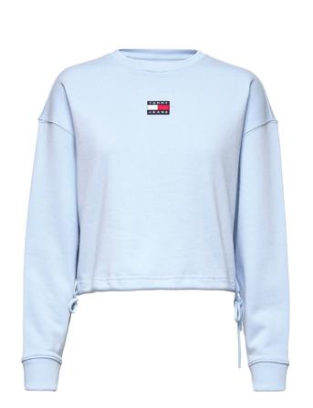 Tjw Bxy Crop Badge Drawstr Crew Sweatshirt Trøje Blå Tommy Jeans