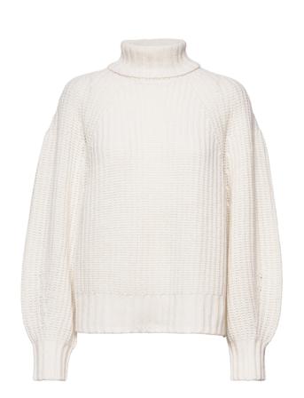 Eshope Roll Neck Loose Knit Beige Esme Studios