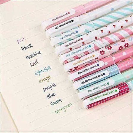Söpöt värikynät naisille Toshine värikkäät geelikynät moniväriset kynät Bullet Journal -kirjoittamiseen Roller Ball -ohutkärkiset kynät lapsille 