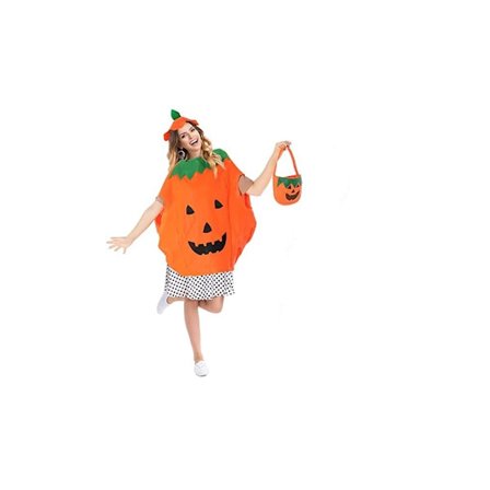 Voksen Halloween Gresskarkostyme Sett Gresskar Kappe Poncho