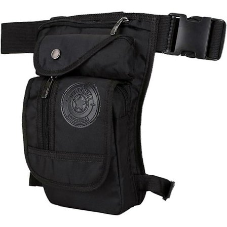 Lårlomme Myk Bærbar Lårveske med Glidelåslomme for Fotturer Sykling Svart, benveske (FMY)