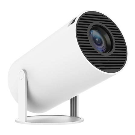 Bärbar Smart Projektor WiFi Bluetooth 4K HD Video Hemmabio LED-projektor Vit