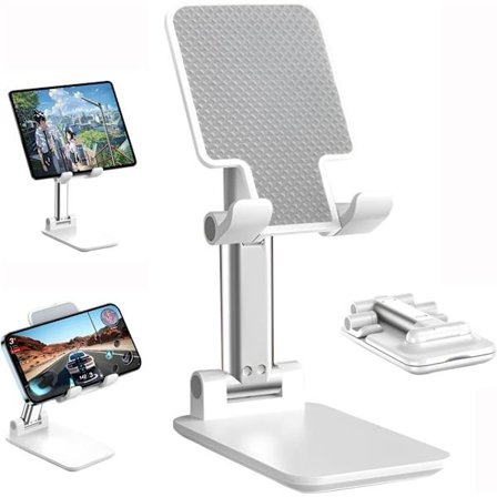 1 stk. (Hvid) Innovativ Foldbar Justerbar Telefonholder, Mobilholder, Desktop Mobilholder, iPhone Desktop Stand, iPad Samsung Mini iPhone Al