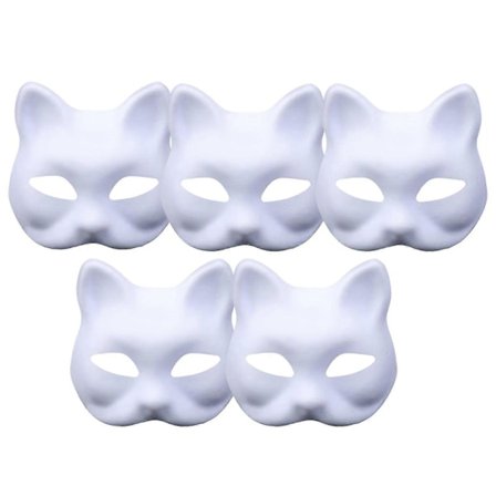 Therian Maske Katte Maske, DIY Blank Hvidt Papir Katte Masker til Dekoration, Tilpasselige Graffiti-klare Designs, Ideel til Håndmaling Cosplay 6. 
