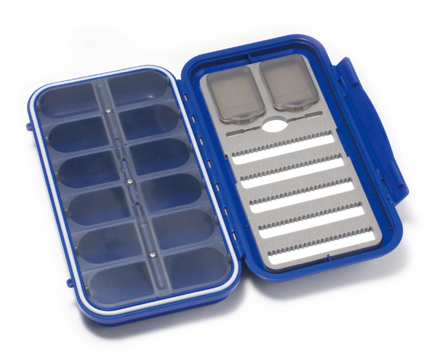 C&F Design Large 5-Row Dry & Nymph WP Fly Case w 12 Comp (CF-3305N) Blue