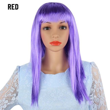 Cap Långt rakt hår LILA