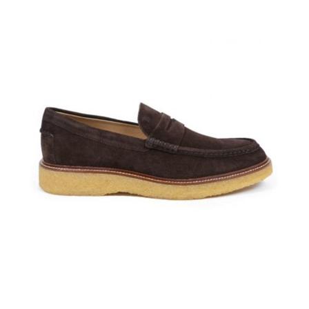 Tod's Para - Nubuck Instappers with crepe sole , Bruin , Heren , Maat: 41 EU Instappers & Slip ons