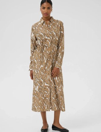 Kaffe Kamille Shirt Dress - Gold - 42
