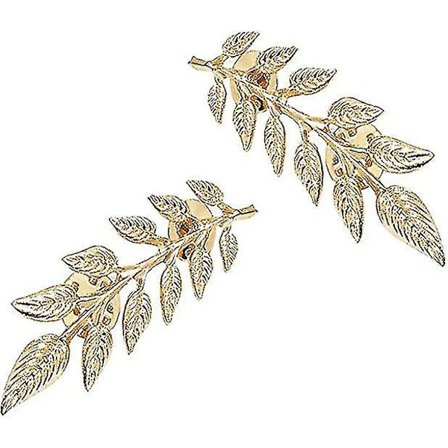 Herre Suit Brocher Dobbelt Blad Krave Pin Broche Guld Plante
