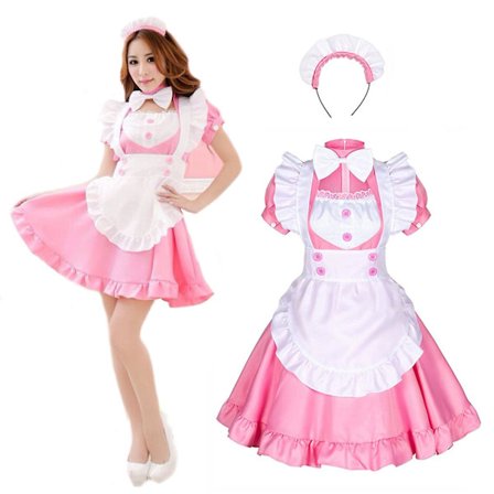 Maid Dress Cosplay Set Plus Size Sexy Anime Lolita Maid Dress Kostyme for Halloween Carnival Fancy Dress V