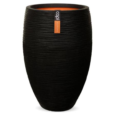Capi Blomkruka Nature Rib elegant Deluxe 45x72 cm svart Svart