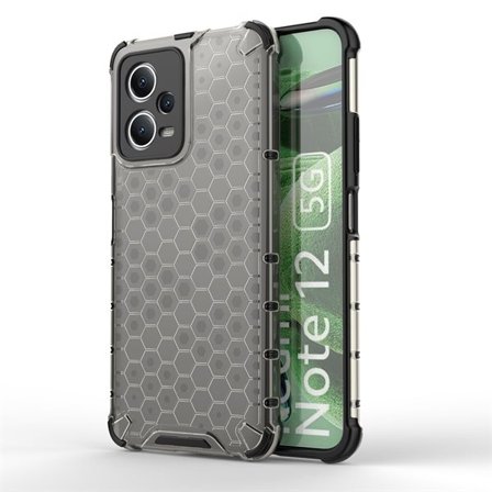 Honeycomb-etui for Xiaomi Redmi Note 12 5G / Poco X5 5G pansret hybriddeksel svart