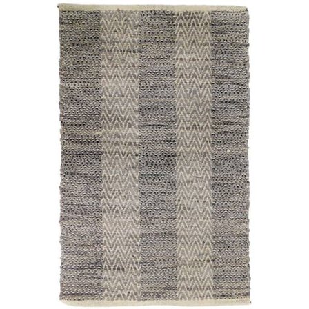 Kalanruotokuvioinen lattiamatto, 60x90cm, Nahka, Harmaa/Beige