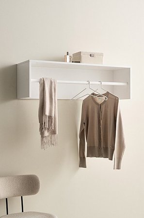 Jotex - Kapstok Wit Wit - VIRTON - Koop Hoedenplank bij Jotex