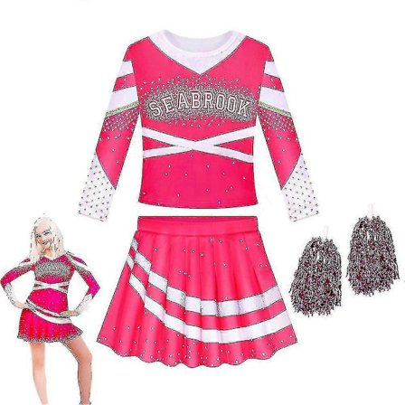 A-zombie 3 Cheerleader Kostume Til Børn Piger, Addison Alien Cheerleading Outfit, Halloween Cosplay Fest Fancy Kjole