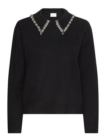 Vipearl L/S O-Neck Pullover/Ka Black Vila