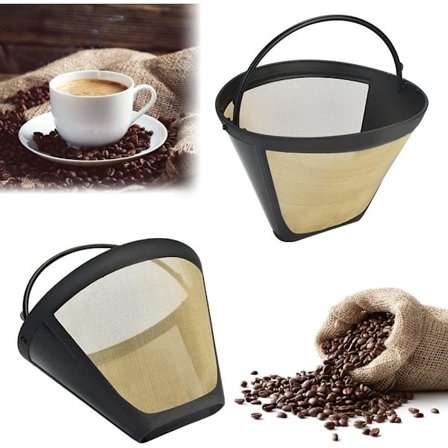 #2 stk kaffefilter størrelse 4 permanent filter i rustfritt stål