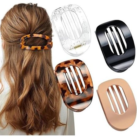 4 kpl Platta-hiusklipsiä naisille – Ergonomiset kaarevat klipsit vahvalla otteella, sopivat paksuille, ohuille ja kiharoille hiuksille