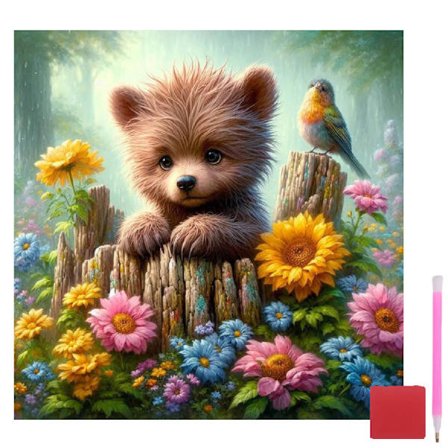 5D Diamantmaleri Sæt til Voksne, Sødt Bjørn Fuld Bor Diamant Kunst Sæt til Begyndere, DIY Runde Diamanter Billeder Ædelsten Kunst og Håndværk 