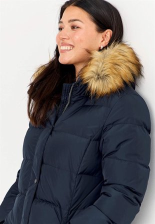 Cellbes of Sweden - Dunfrakke i marine til damer i størrelse 42/44