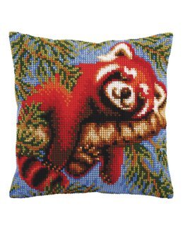 Broderikit Kudde Röd panda - Collection D'Art