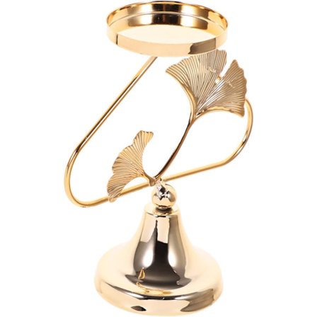 Guld Lysestage til Søjlelys Ginkgo Blade Metal Kegle Tealight Votive Lysestage Lysestager Lys Plade til Hjem Fest Bord Dekoration