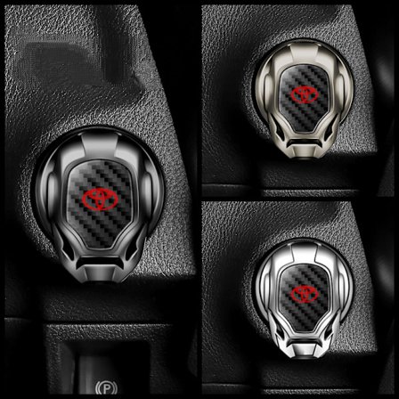 1 stk. Start- og stoppknappdeksel for Toyota-bilmotor, trykknappdeksel for tenning, dekorativt beskyttelsesdeksel, universell knapp