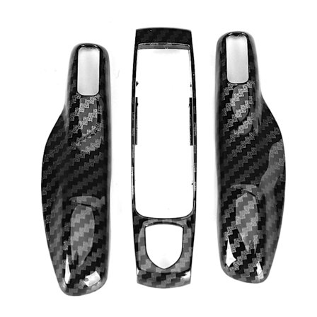 Kolfiberstil Bilnyckel Trimskydd Set för Porsche Cayman/Macan/Boxster (3st)