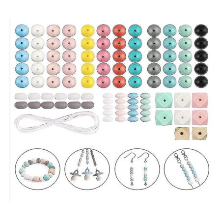 100 stk 15mm Silikonperler Runde Form Mangekantede Silikonperler Silikon Tilbehørsett For DIY Nøkkel