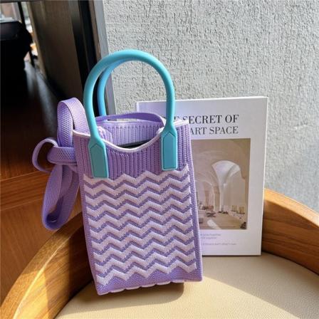 Ketju Olkalaukku Crossbody Laukku Naisten Neulottu Käsilaukku VILLA purple