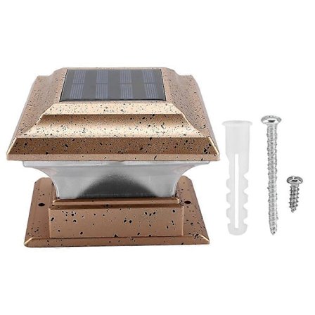 Solcellsdriven Trädgårds Säkerhetslampa Vattentät Utomhus Hem Trädgård Stolpe Däcklampa (Vitt Ljus)