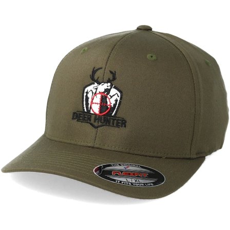 Hunter - Green flexfit Czapka Z Daszkiem - Deer Hunter Olive Flexfit @ Hatstore