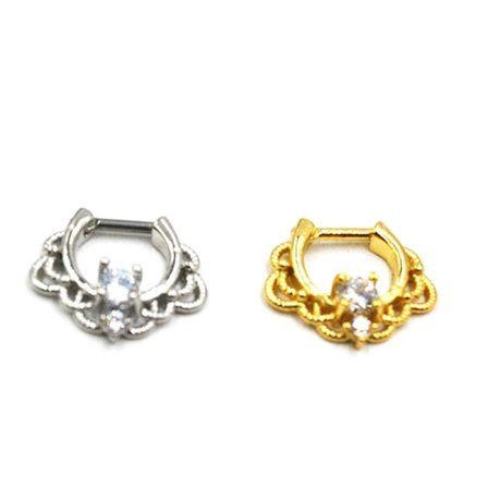 CZ Diamant Næsering Septum Clicker