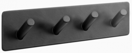 Beslag Design Base Handdukshängare 4 krokar Svartlackerat stål, Badrum
