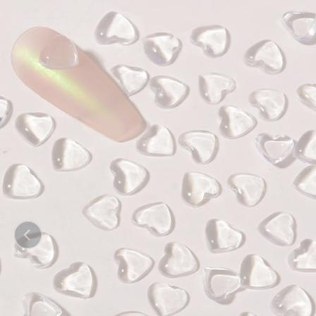 3-pack transparenta hjärtformade nagelkonstdekorationer, 3D kärlekshjärtan strass
