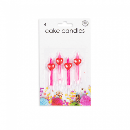 Tårtljus Hjärtan 4-pack - Kalaslagret.se