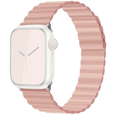 KALEBOL Magnetic Watch Band Apple Watch Series 10 46mm Silicone Strap - Pink