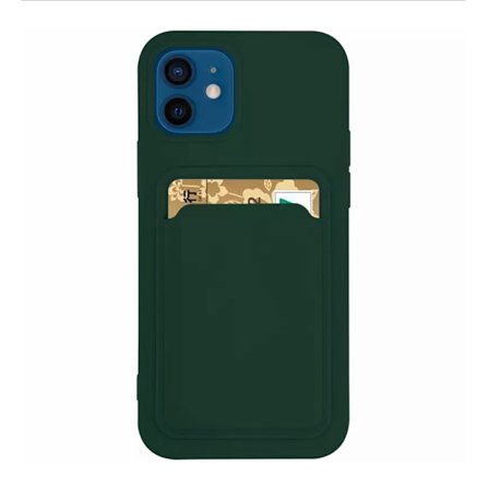 iPhone 12 Mini - Skyddande Stilrent Skal med Korthållare