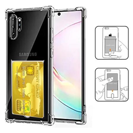 Samsung Galaxy Note10+ - Iskuja vaimentava kansi korttilokerolla Transparent/Genomskinlig