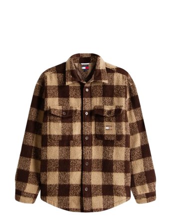 Tjm Check Overshirt Ext Brown Tommy Jeans