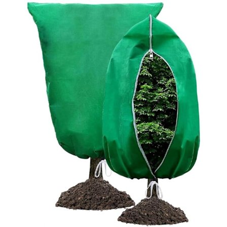 Todelts plantebeskyttelsescover mod frost - Frostsikker plantebeskyttelse - Vinterbeskyttelse til træer/planter - Lynlåstype - 80x100 cm - Grøn