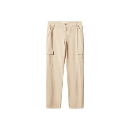 Mango Cargojeans med fickor beige, Dam, Dam, Storlek: 2XL