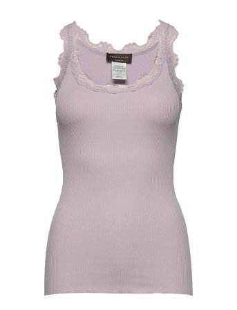 Silk Top W/ Lace T-shirts & Tops Sleeveless Rosa Rosemunde*Betinget Tilbud
