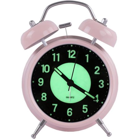 Retro Luminous Väckarklocka Tyst Kvarts Sängbord Alarm