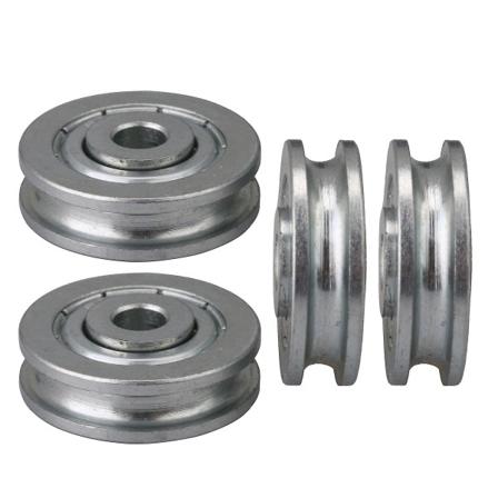 4x Lagerstyre Rulle U-Type Stål Rund Groove Idler Hjul 5x23x6.5mm