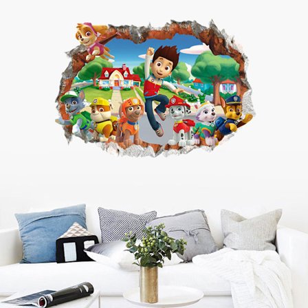 Yksi 50 × 70 cm 3D-seinätarra Wangwang-tiimi seinätarra