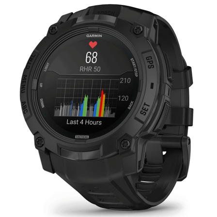 Garmin Instinct 3 50 mm AMOLED Tactical Edition Svart med Svart Armband