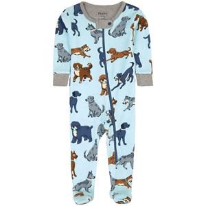 Hatley GOTS Playful Puppies Printed Romper Iced aqua 18-24 Months - All in ones - 18-24 months - Blue