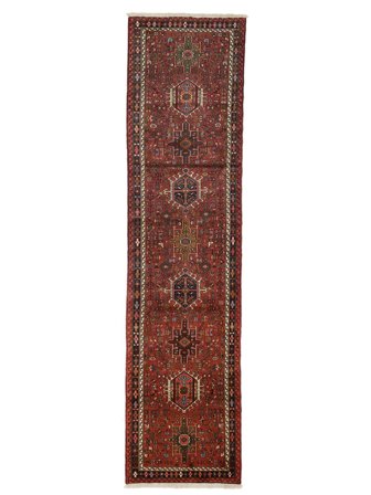 Tapis Hamadan 97X383 De Couloir Rouge Foncé/Noir (Laine, Perse)