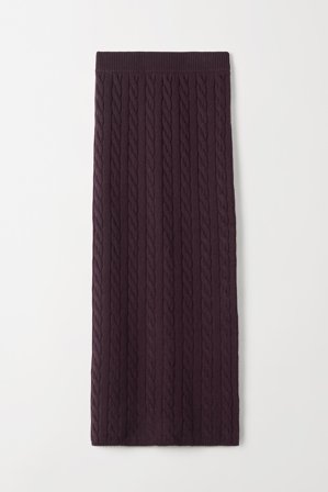 Soft Goat - Cable Knit Skirt - M - Mulberry
